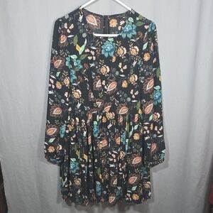 Romeo & Juliet Couture Woman's Floral Black Dress Size L